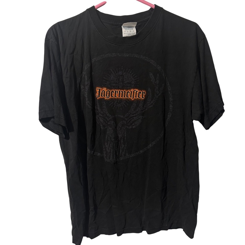 Jagermeister Graphic T-Shirt Mens Large Black Cotton Heritage Superweight Tee